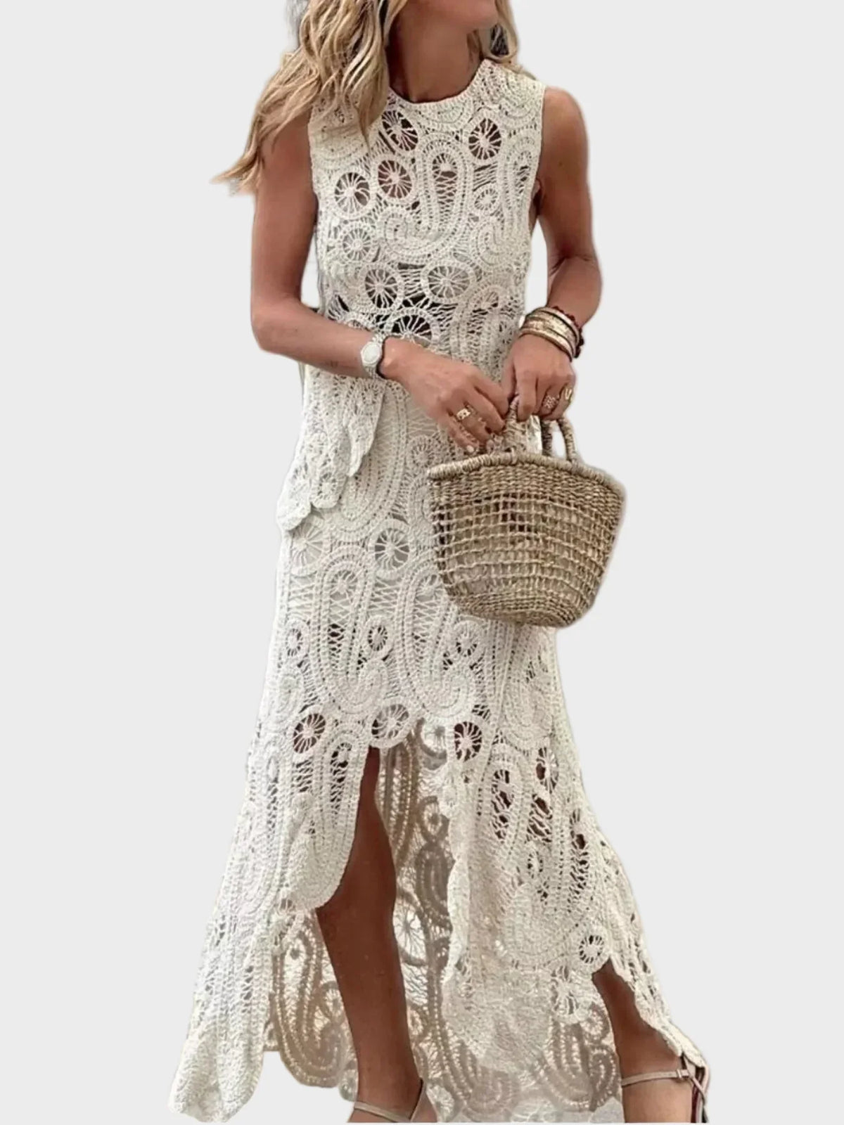 Pearl | Crochet Lace Maxi Dress