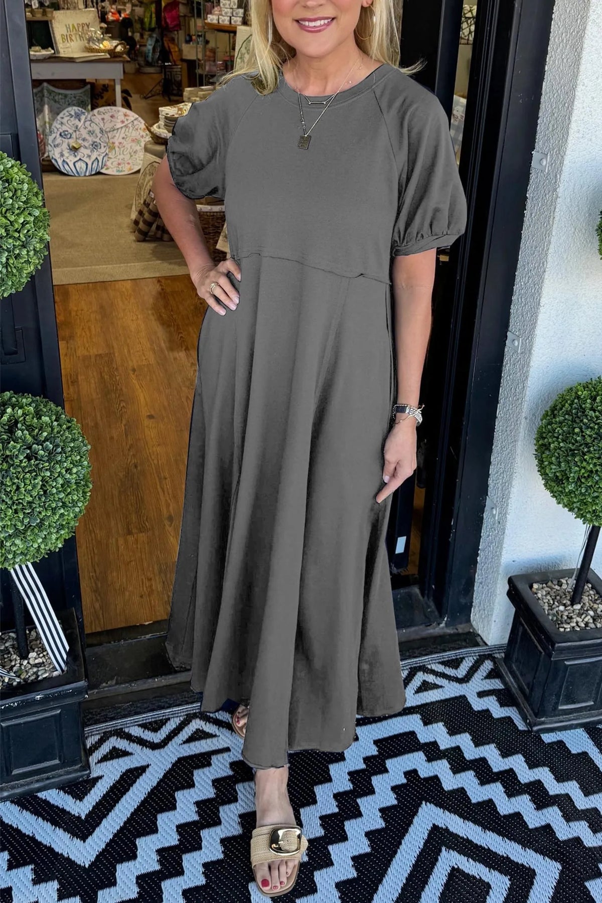 Charlotte™ | Elegant Puff Sleeve Maxi Dress