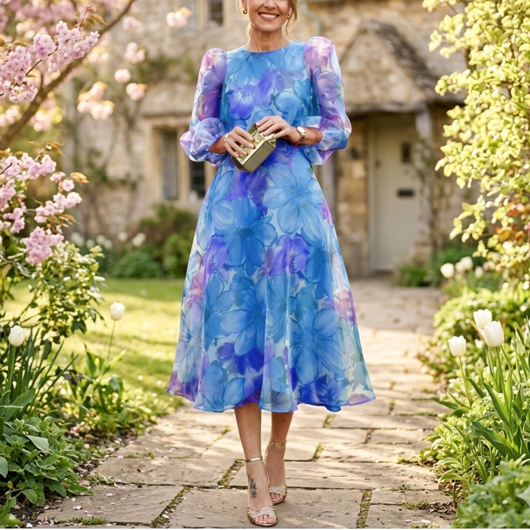 Aria | Floral Print Midi Dress