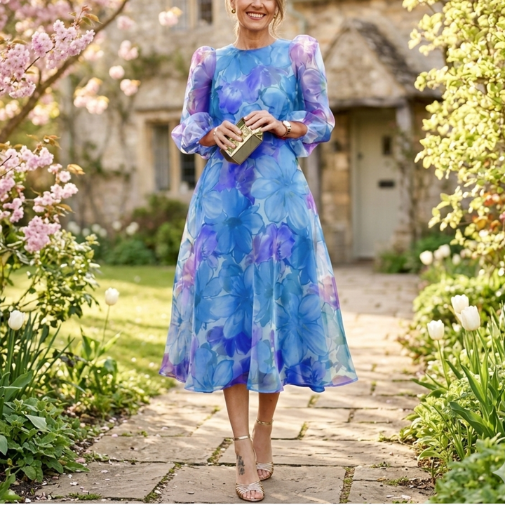 Aria | Floral Print Midi Dress