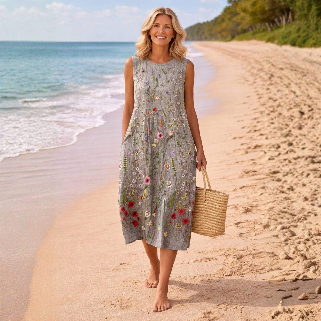 Beatrice | Wildflower Embroidered Maxi Dress