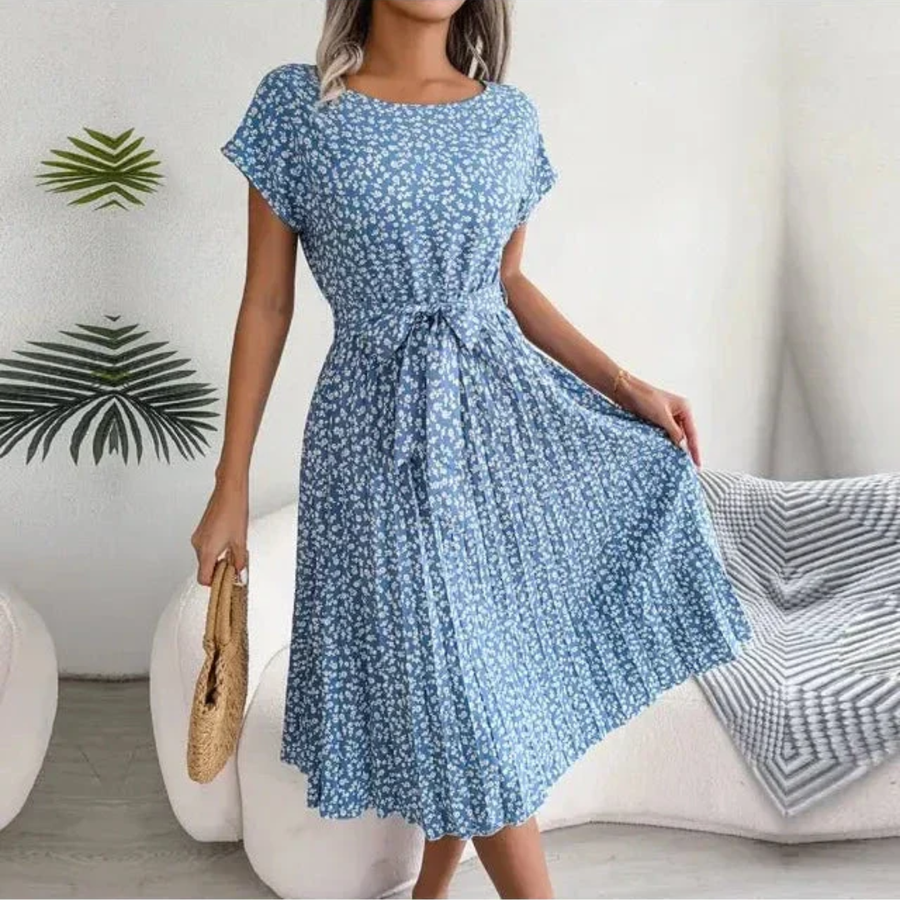 Marilyn | Floral Pleated Midi Dress
