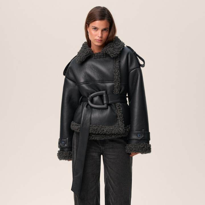 Luna – Belted Shearling Coat