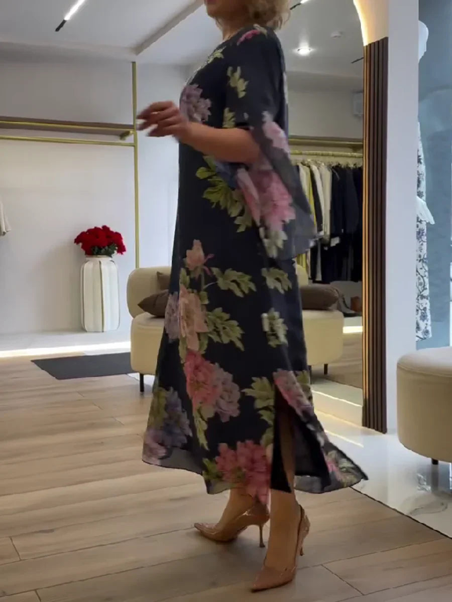 Lavinia | Floral Batwing Maxi Dress