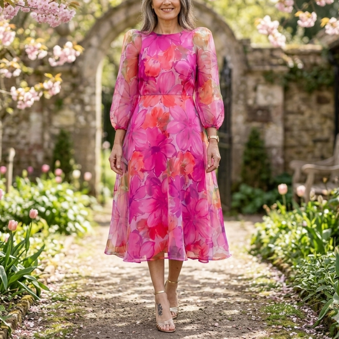 Aria | Floral Print Midi Dress