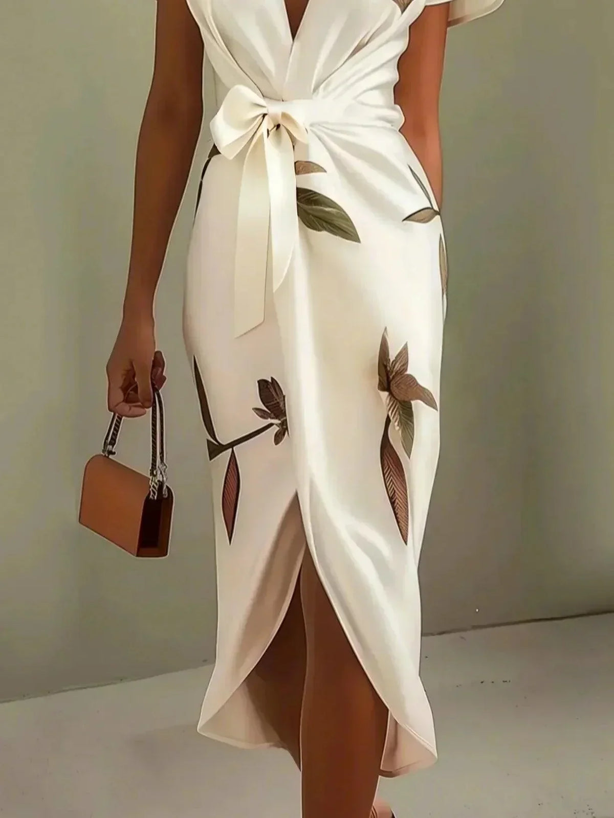 Willow | Botanical Bow-Tie Midi Dress