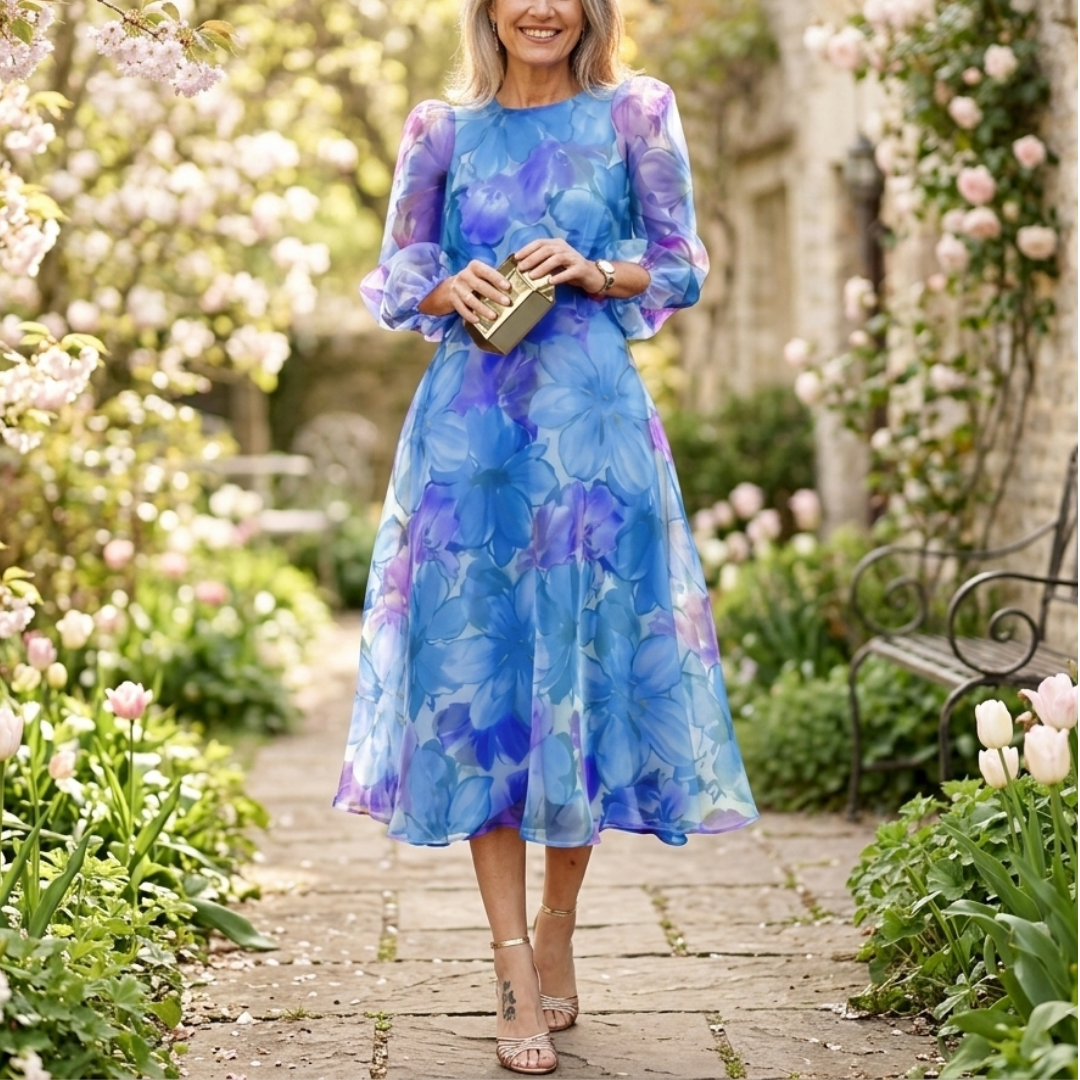 Aria | Floral Print Midi Dress