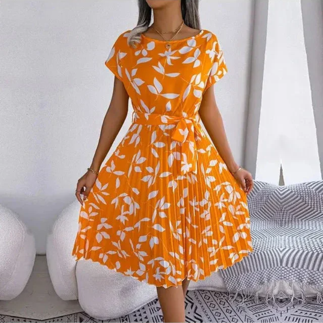 Marilyn | Floral Pleated Midi Dress