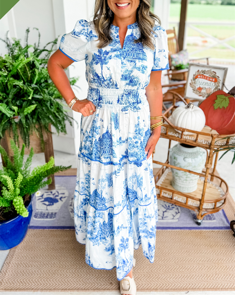 Solyara – Elegant Maxi Dress with Timeless Print