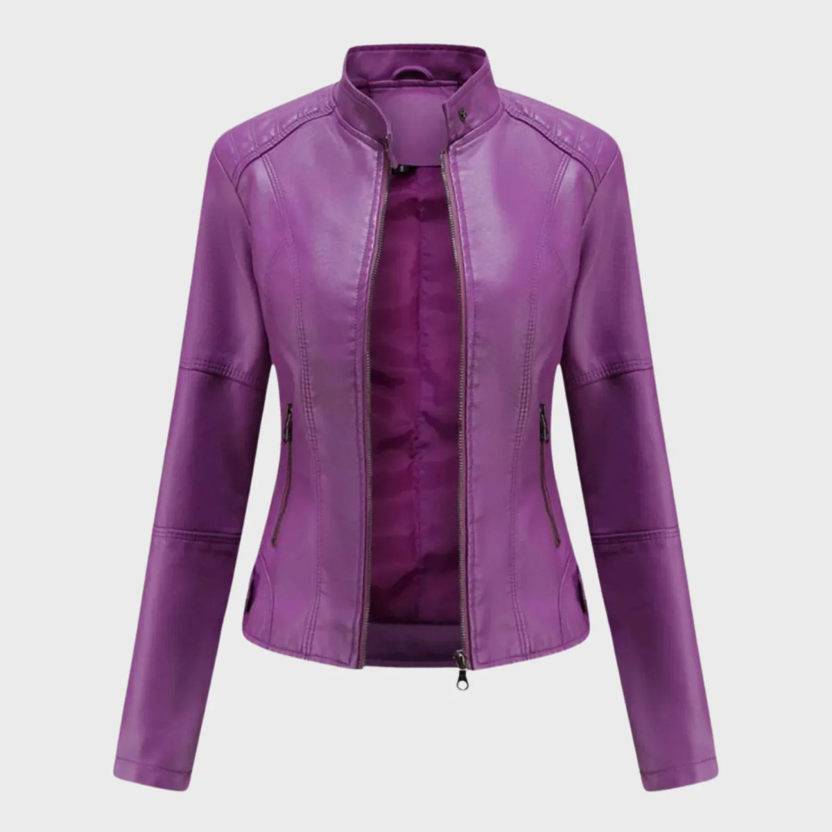 Sarah – Casual leather jacket for effortless elegance