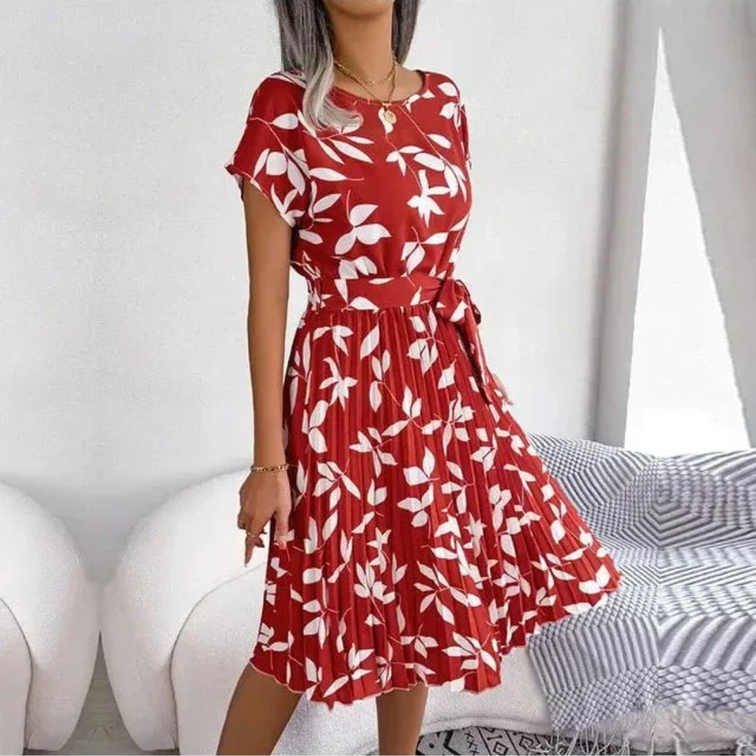 Marilyn | Floral Pleated Midi Dress