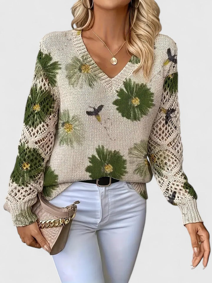 Bronwen | Floral Openwork Jumper