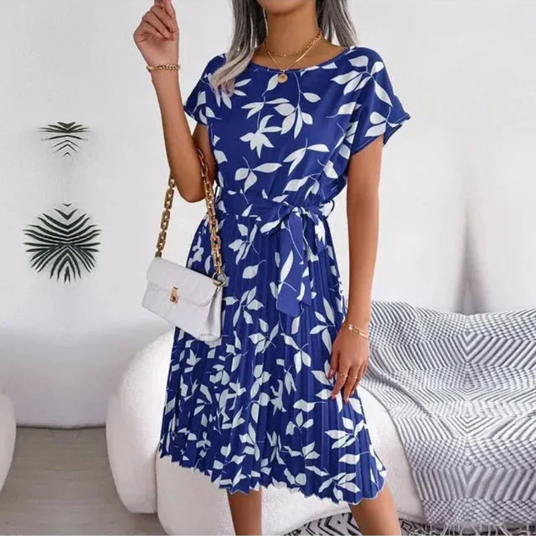 Marilyn | Floral Pleated Midi Dress