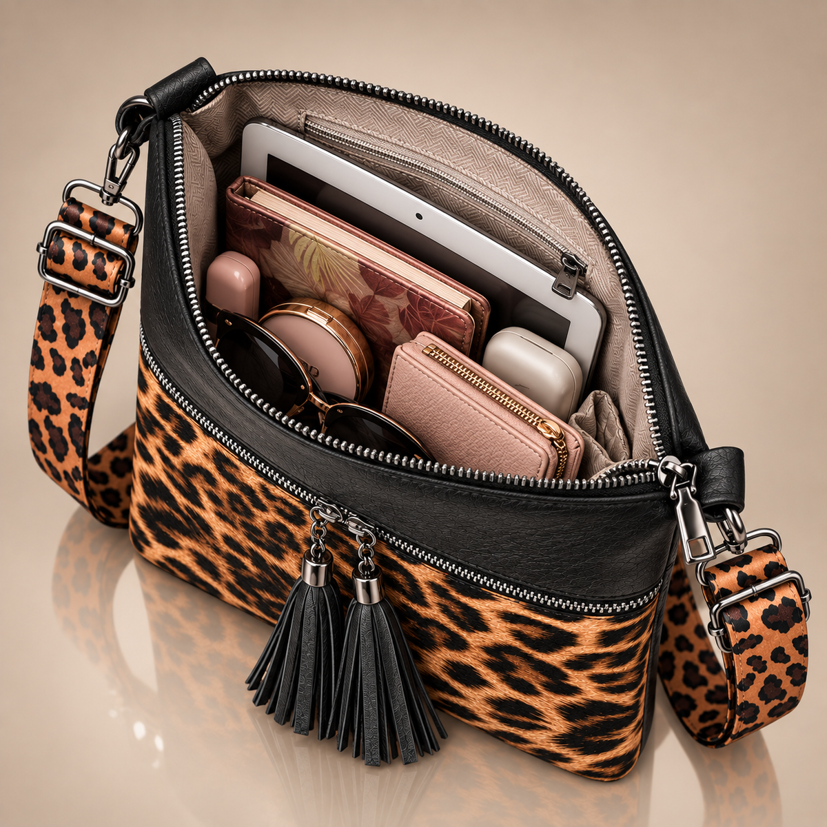 LILIAN | Leopard Tassel Bag