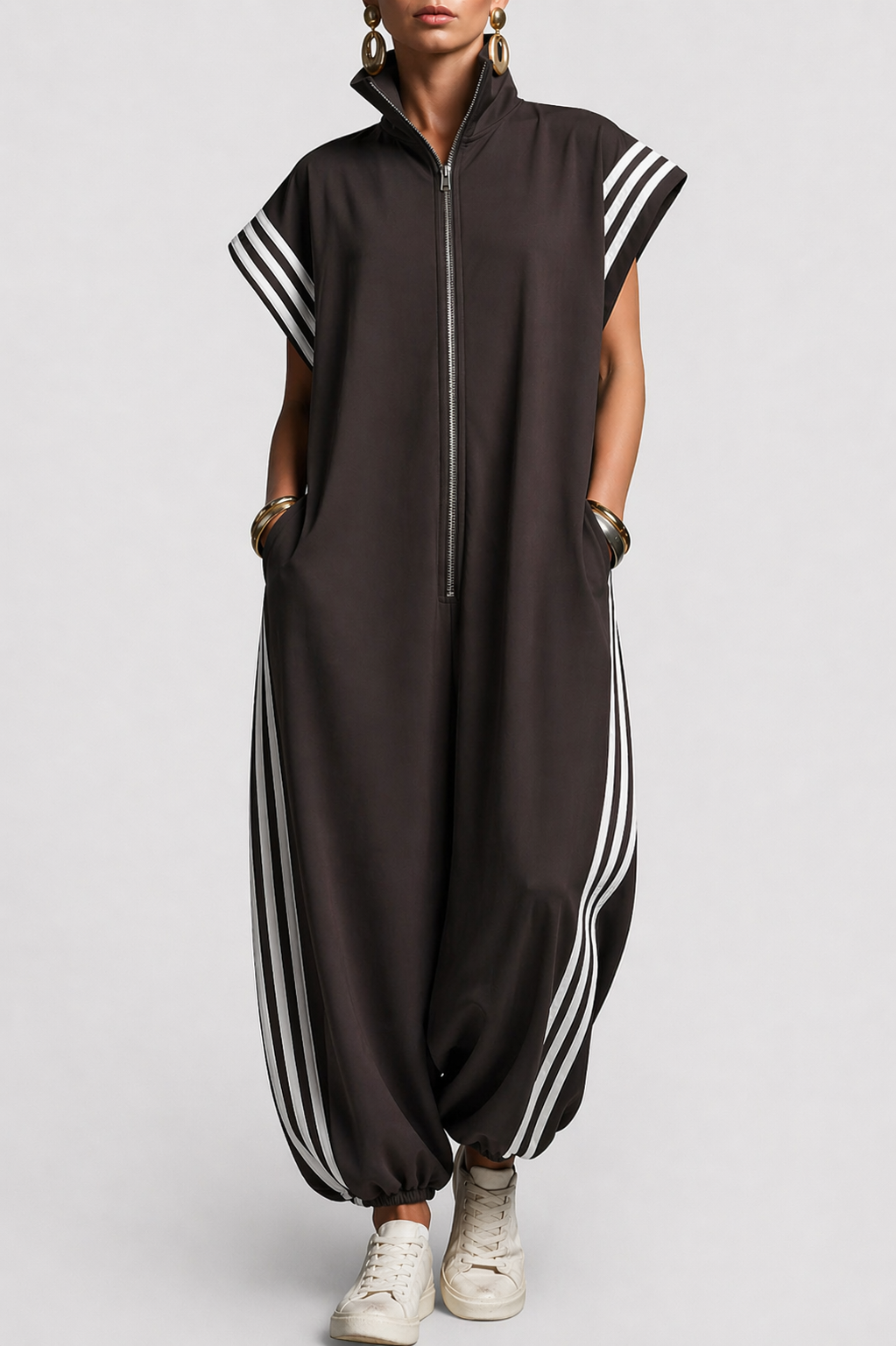Valentina | Zip Neck Jumpsuit – Thomas & Lucy London