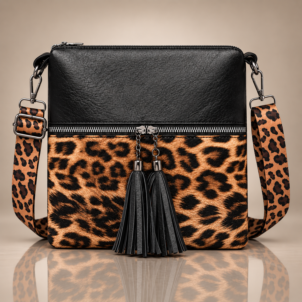 LILIAN | Leopard Tassel Bag