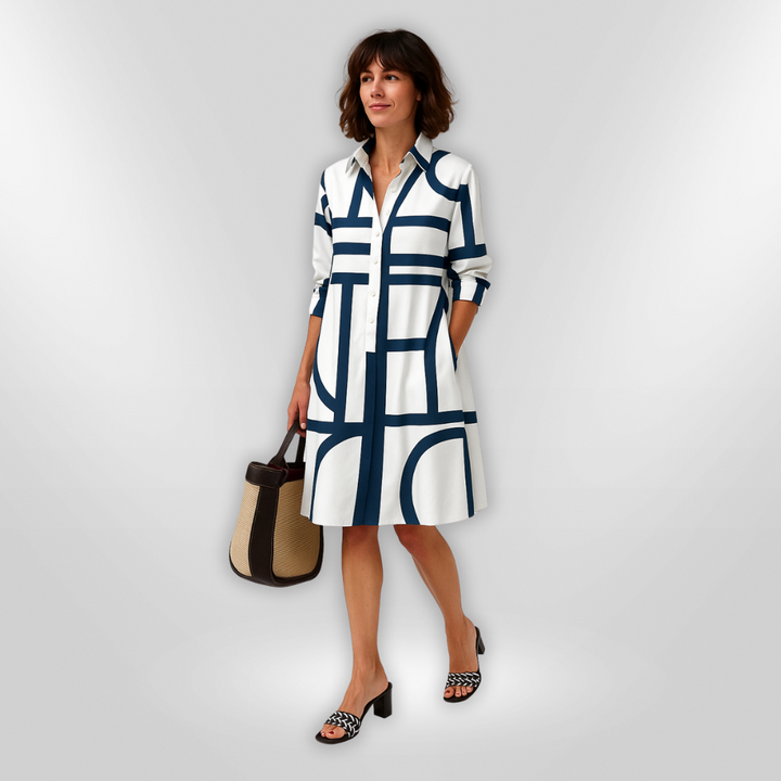 Bruria™ | Geometric Midi Dress