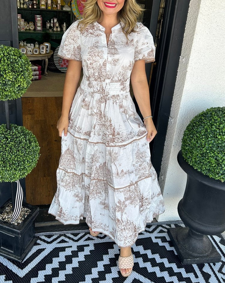 Solyara – Elegant Maxi Dress with Timeless Print