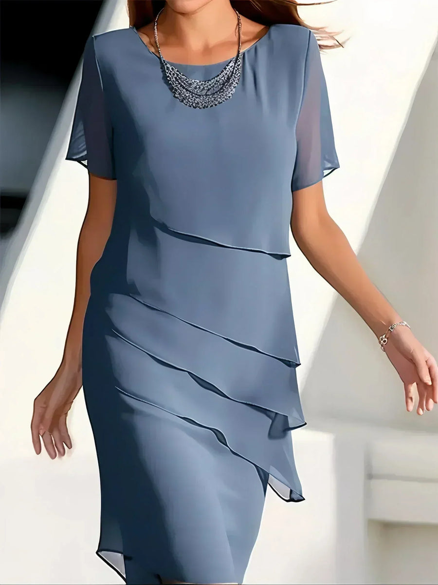 Celeste | Tiered Chiffon Midi Dress