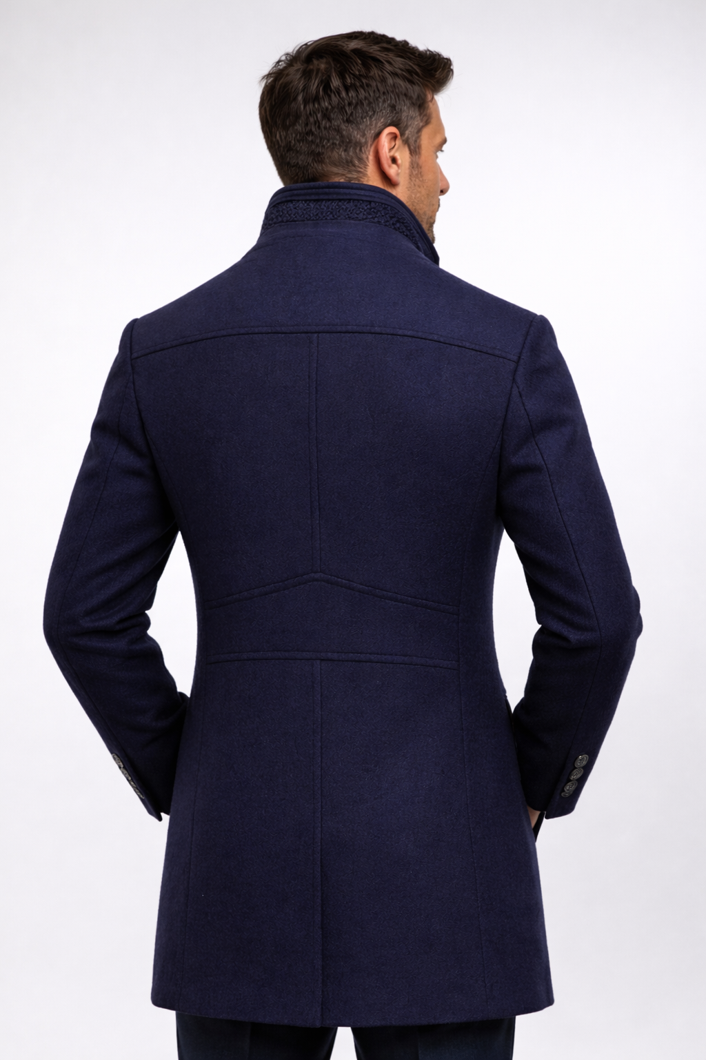 Jonah - Wool Blend Overcoat with Stand Collar