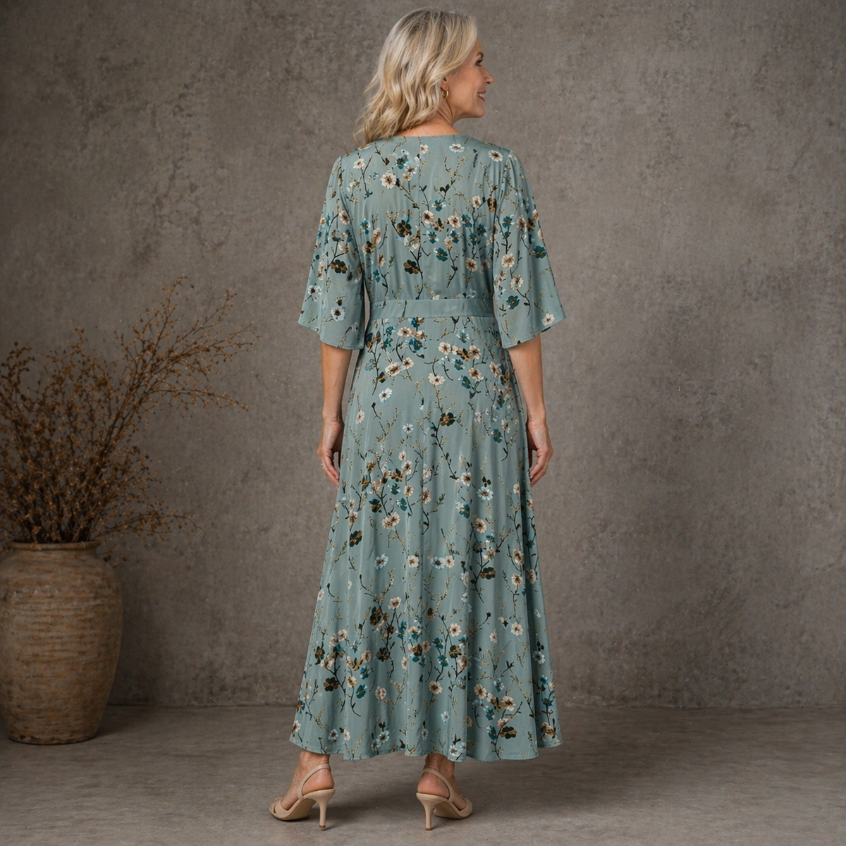 Celeste | Botanical Wrap Maxi Dress