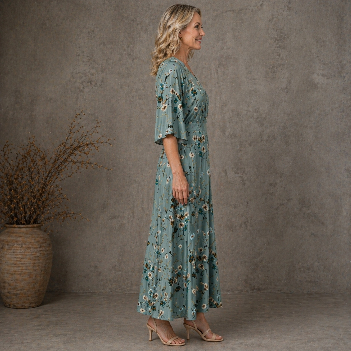 Celeste | Botanical Wrap Maxi Dress