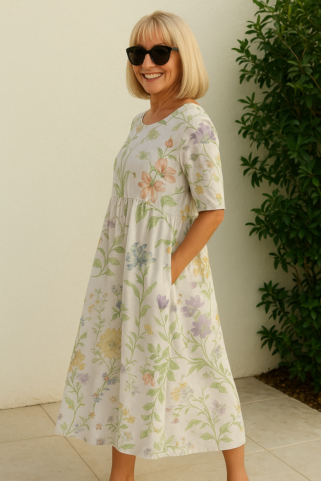 Agnes | Elegant Floral Midi Dress