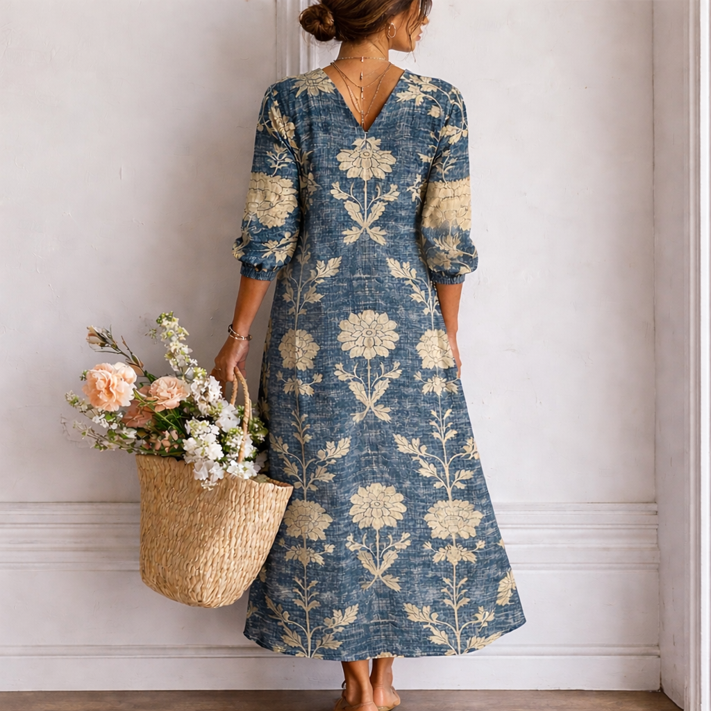 Hester | Vintage Tapestry Floral Maxi Dress