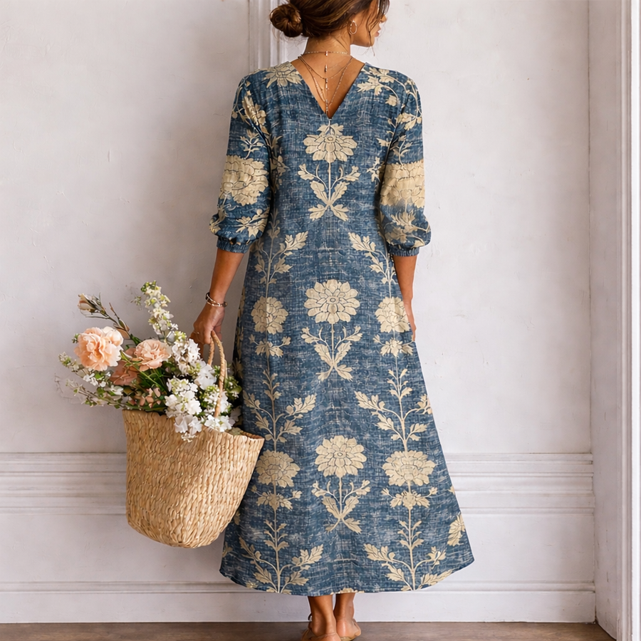 Hester | Vintage Tapestry Floral Maxi Dress