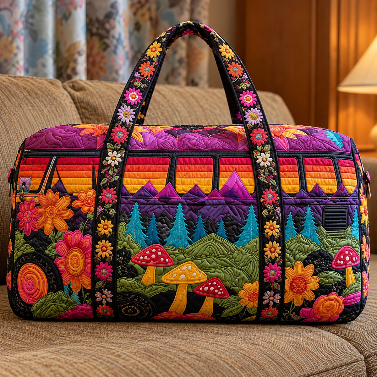 Daisy | Embroidered Travel Duffle Bag