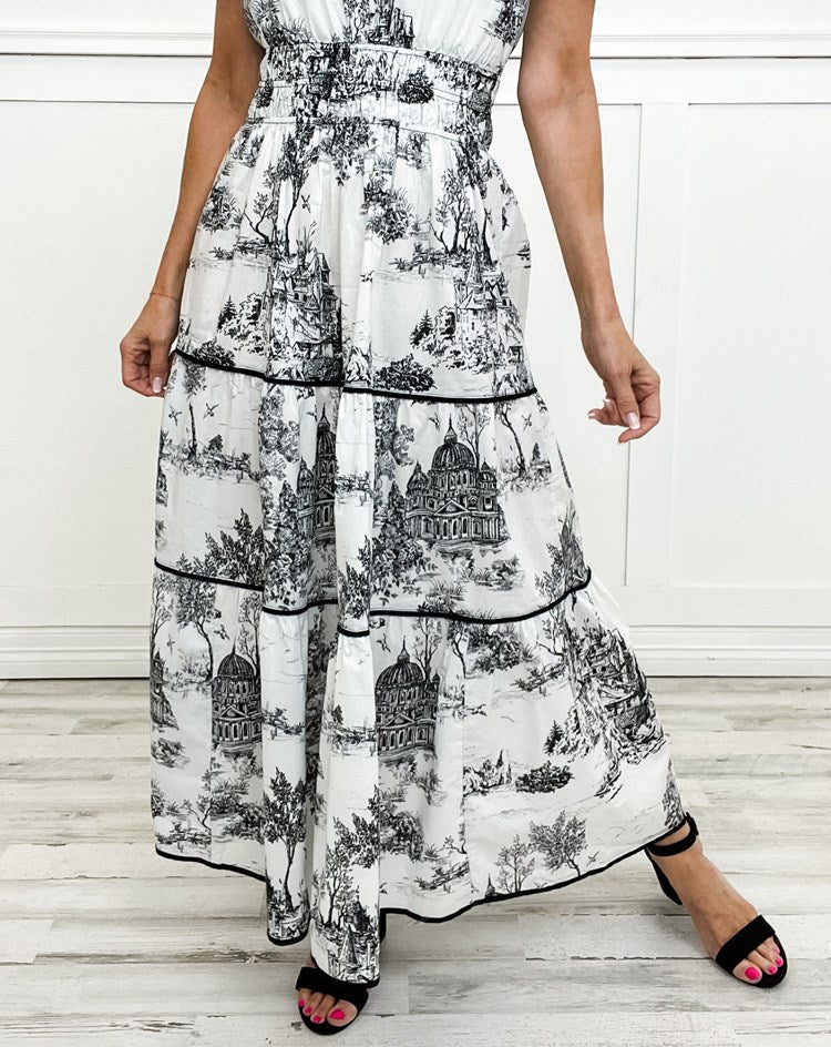 Solyara – Elegant Maxi Dress with Timeless Print