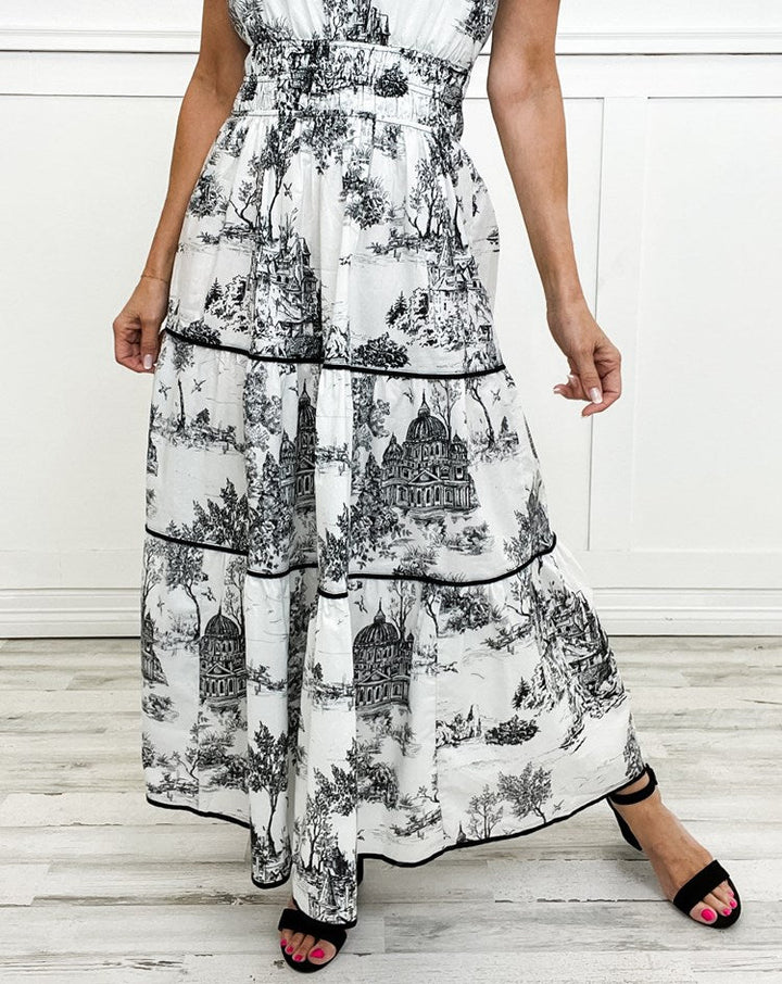 Solyara – Elegant Maxi Dress with Timeless Print
