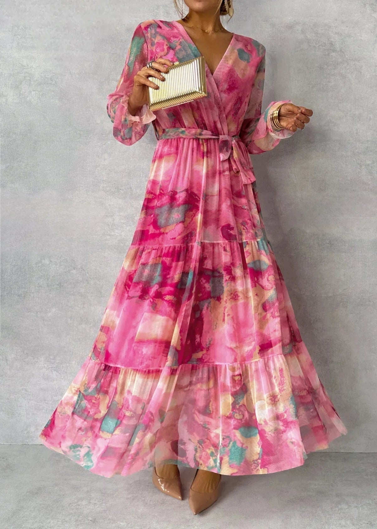 Florence | Watercolour Wrap Maxi Dress