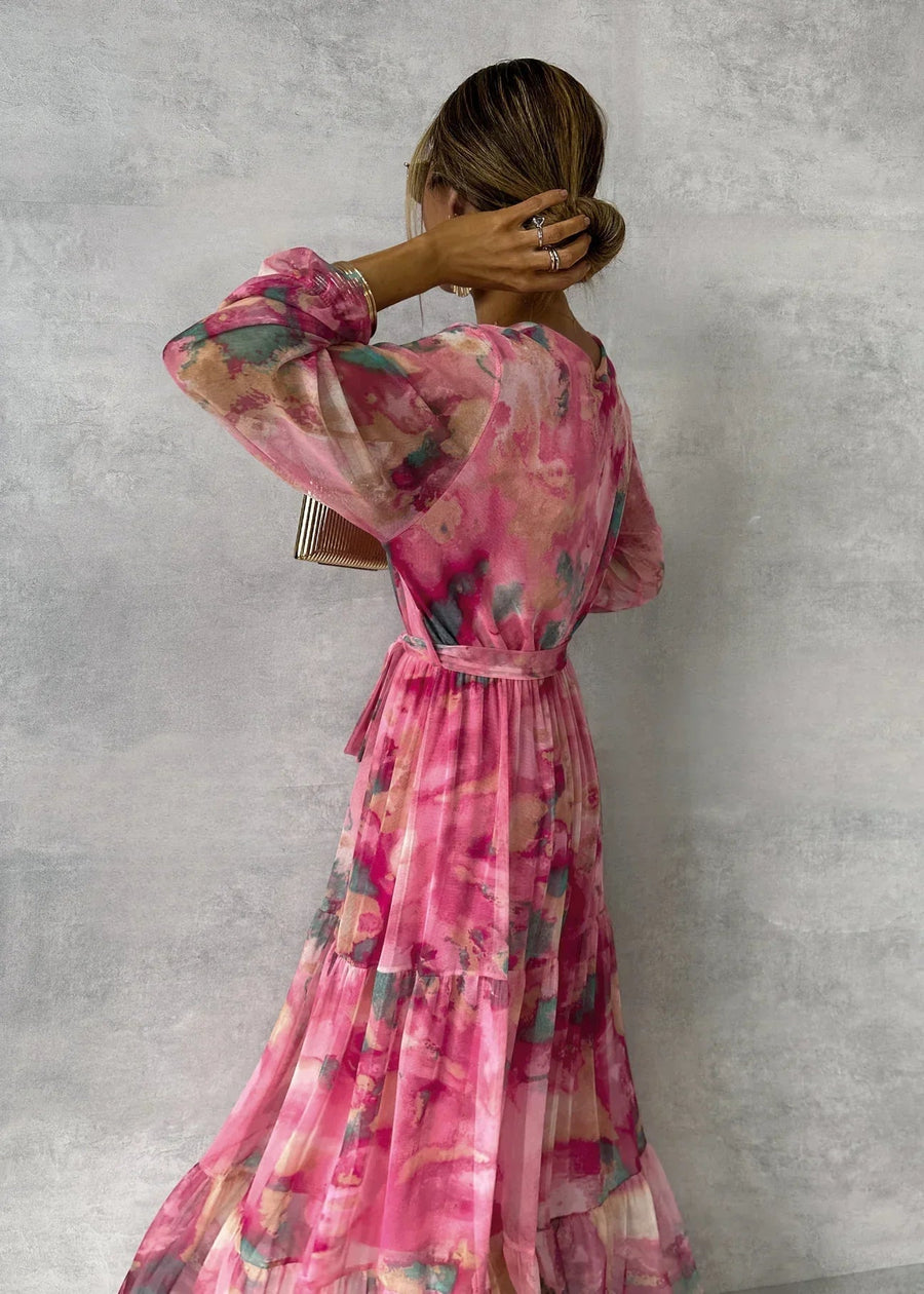 Florence | Watercolour Wrap Maxi Dress