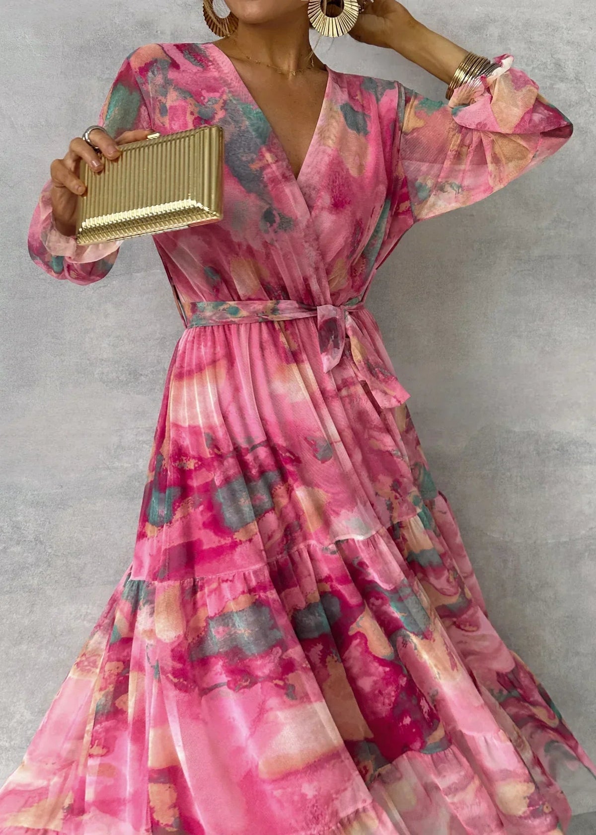 Florence | Watercolour Wrap Maxi Dress