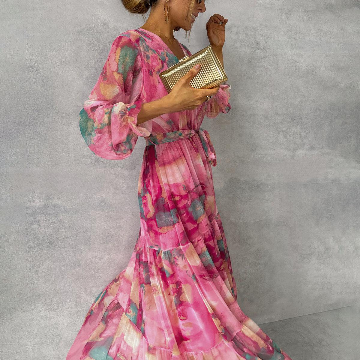 Florence | Watercolour Wrap Maxi Dress