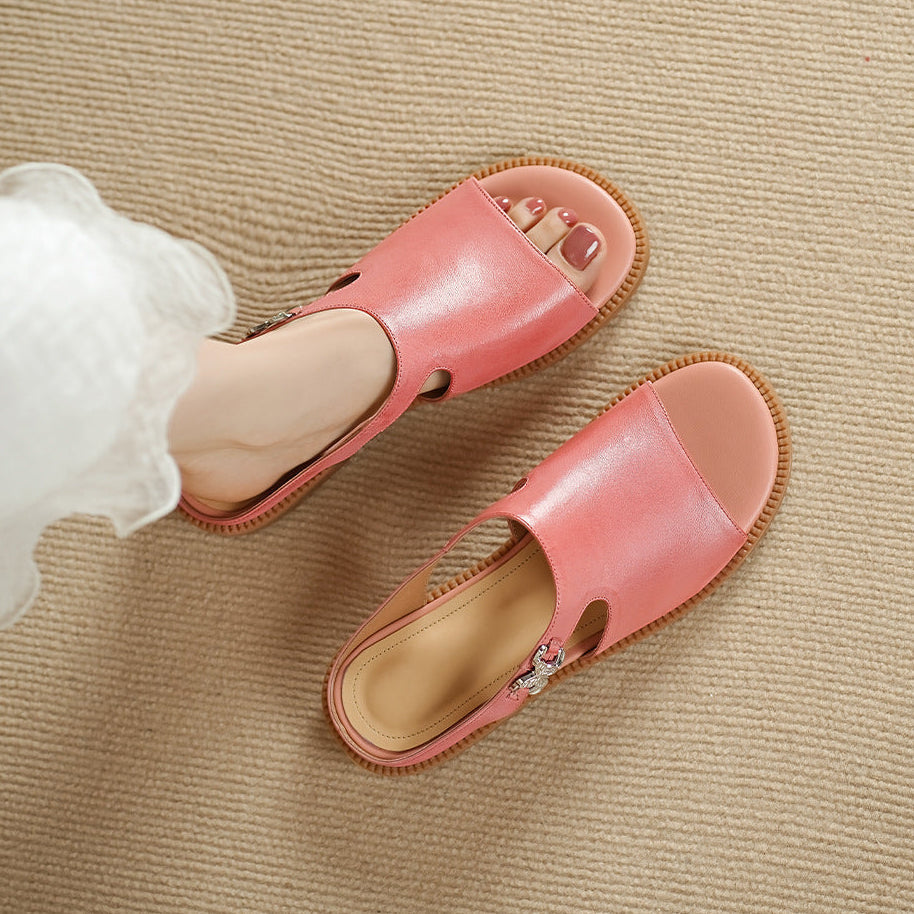 Clara | Elegant Leather Slide Sandals