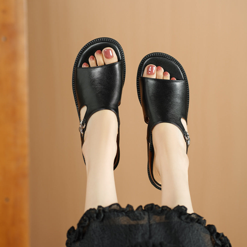 Clara | Elegant Leather Slide Sandals