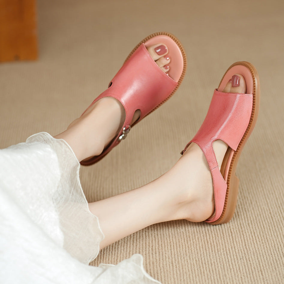 Clara | Elegant Leather Slide Sandals