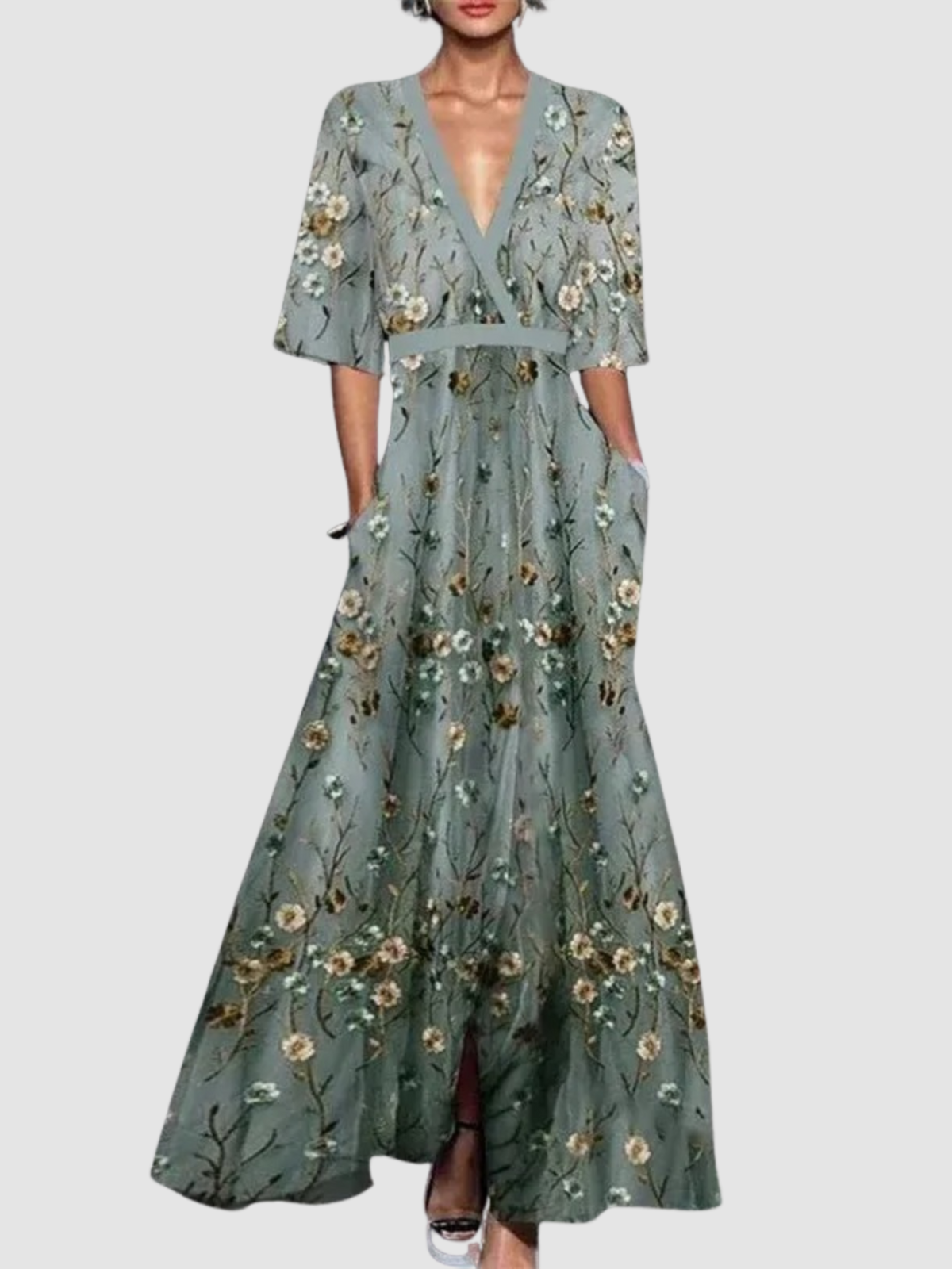 Celeste | Botanical Wrap Maxi Dress