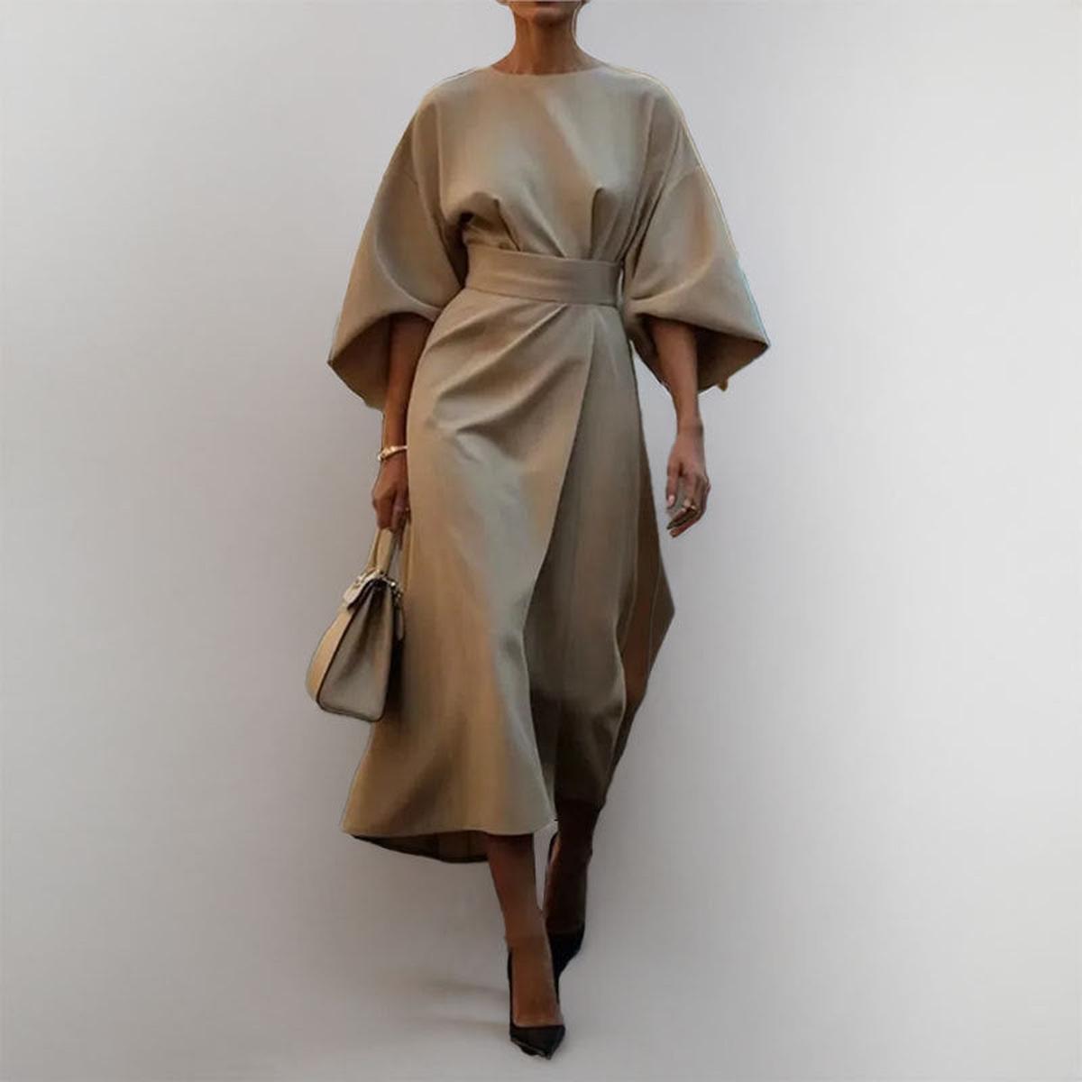 Helena | Elegant Belted Midi Dress