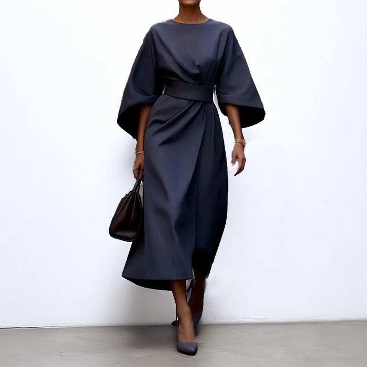 Helena | Elegant Belted Midi Dress