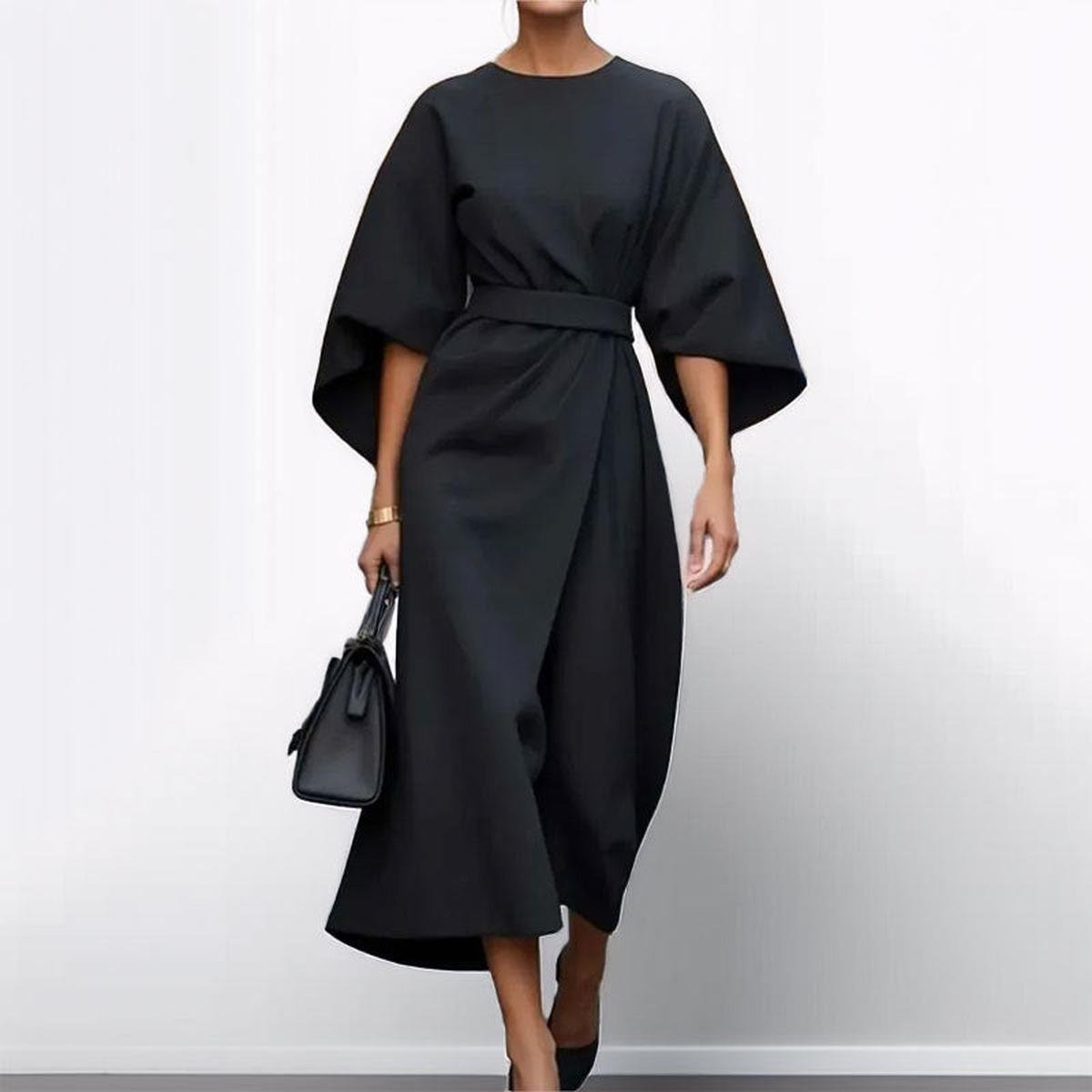 Helena | Elegant Belted Midi Dress