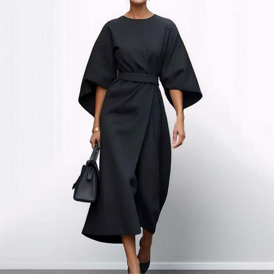 Helena | Elegant Belted Midi Dress