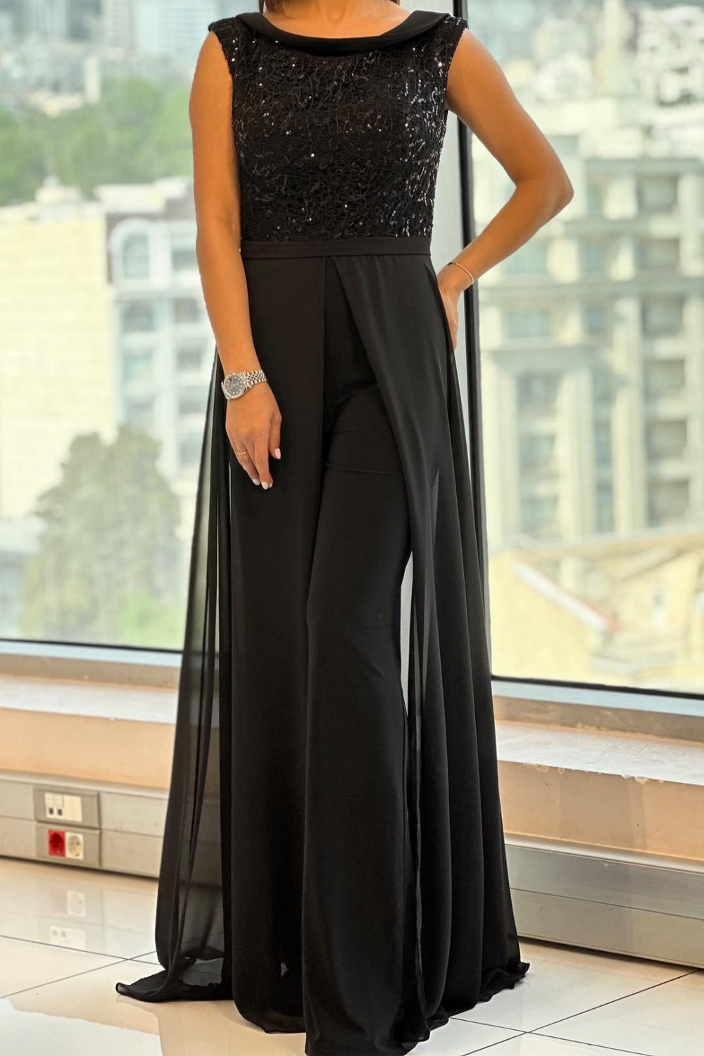Fontella – Textured Tulle Jumpsuit