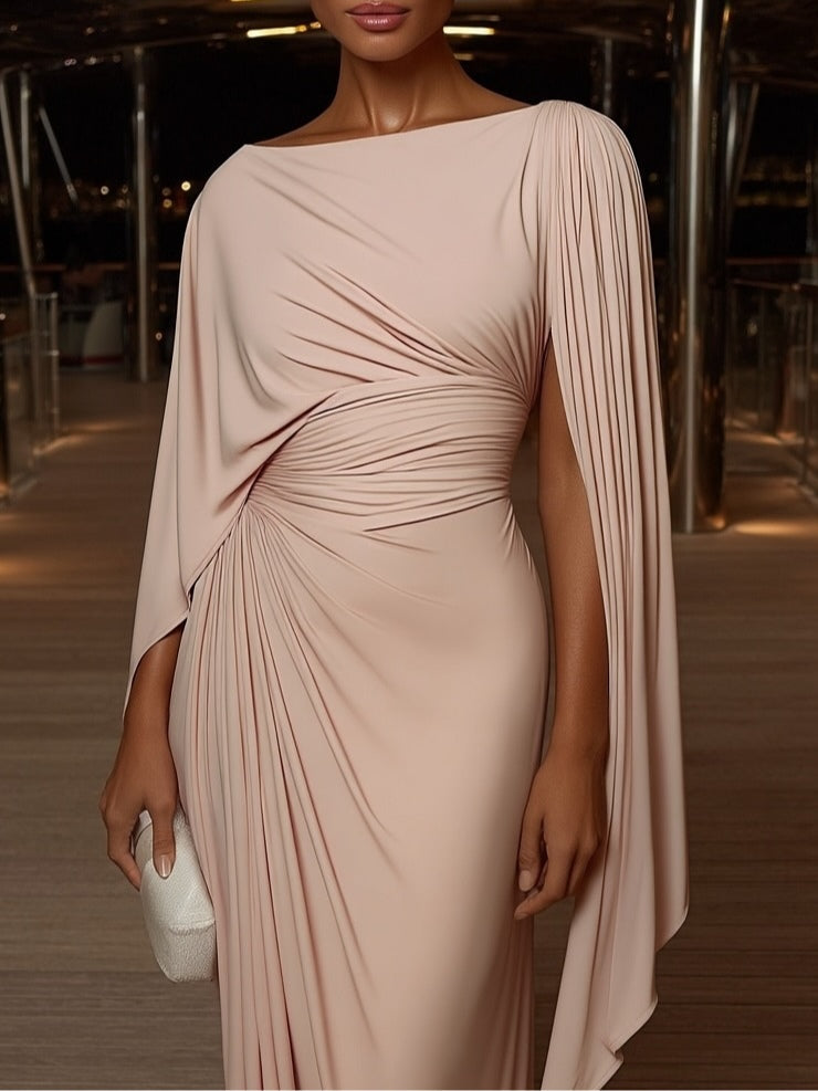 Lyssa – Pleated Drape Maxi Dress