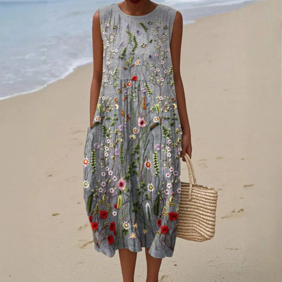 Beatrice | Wildflower Embroidered Maxi Dress