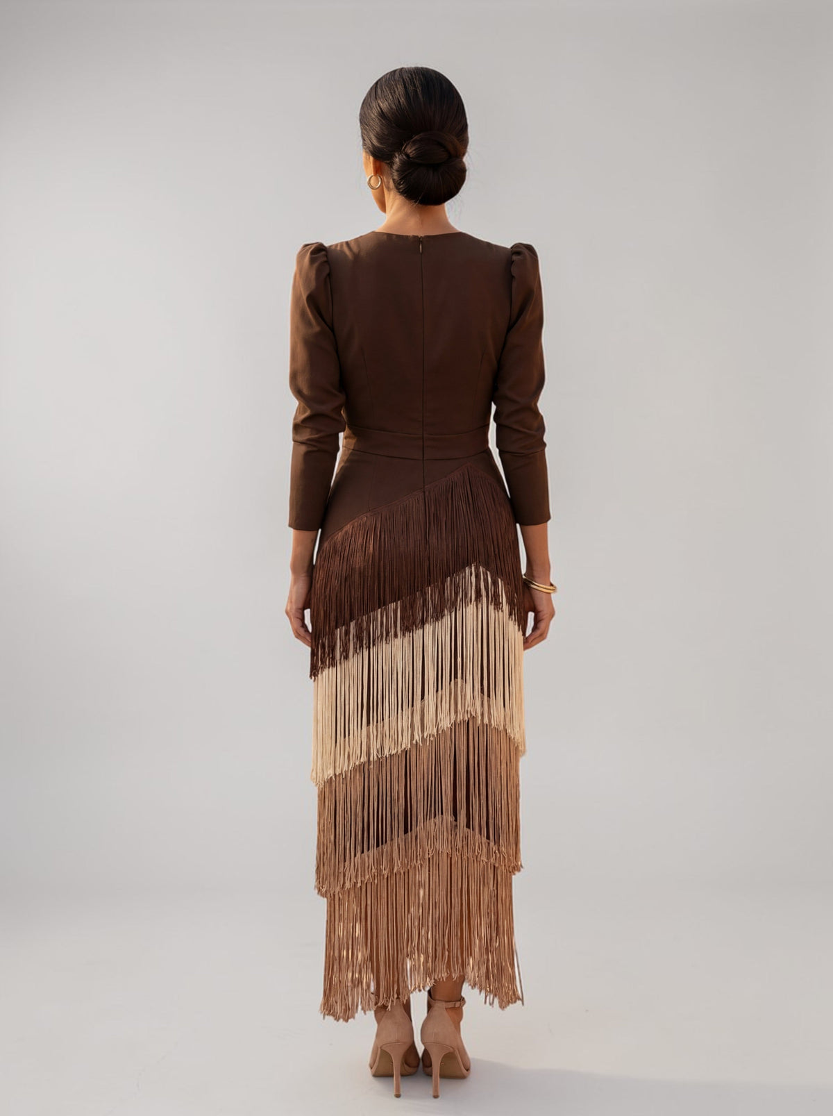 Felicity | Tiered Fringe Wrap Midi Dress