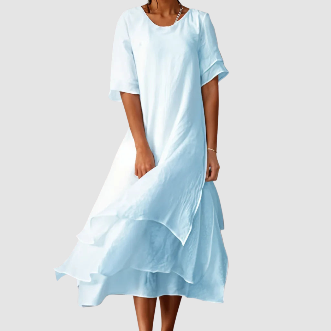 Millicent | Layered Linen Maxi Dress