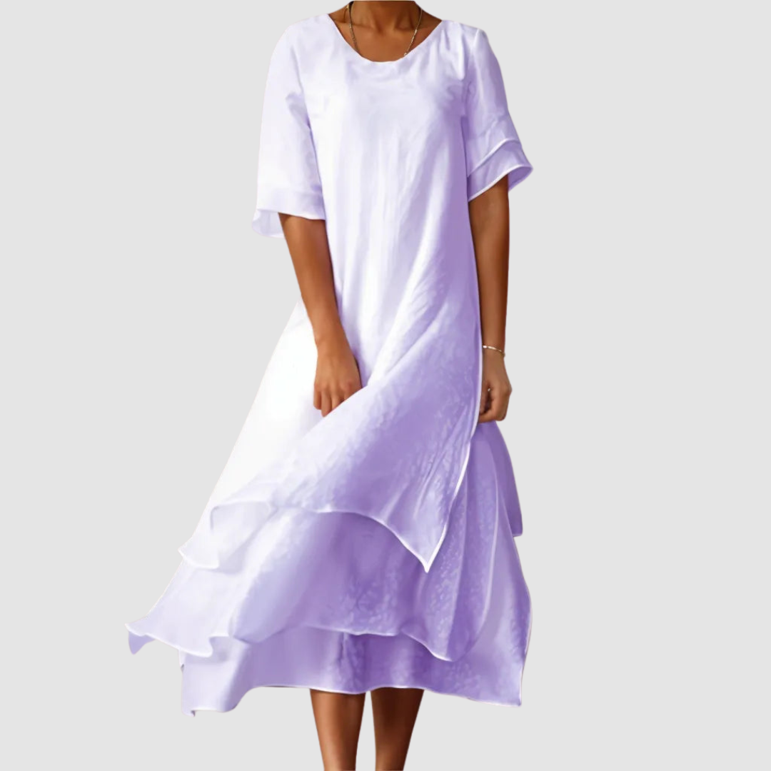 Millicent | Layered Linen Maxi Dress
